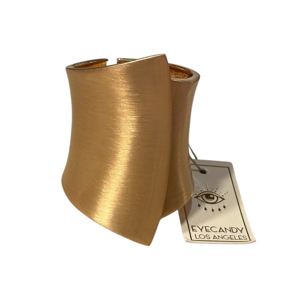 Eye Candy Los Angeles 14KT GP Zinc Alloy Cleo Statement Cuff Bracelet - Picture 4 of 7